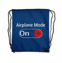 Thumbnail for Airplane Mode On Designed Drawstring Bags