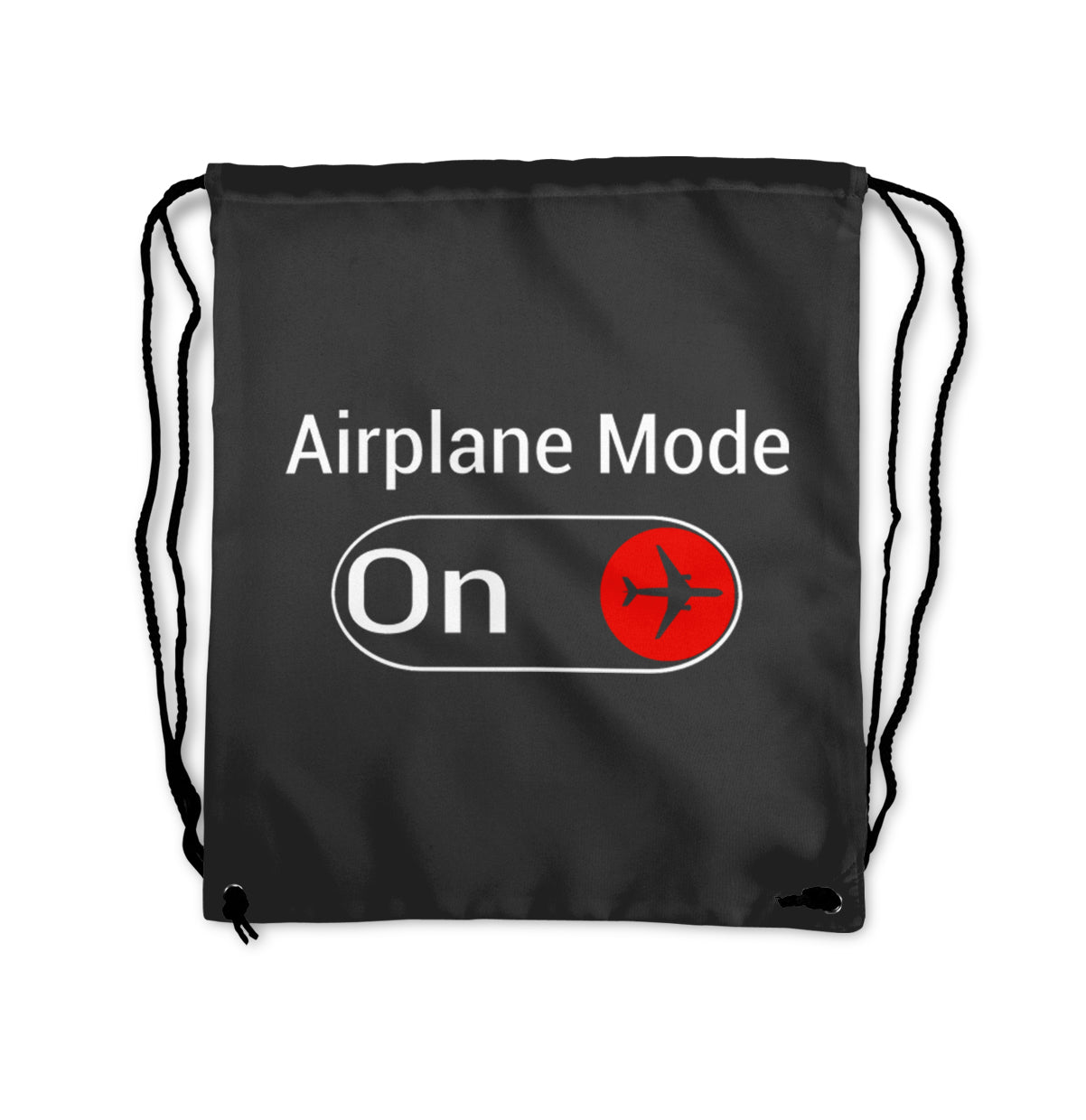 Airplane Mode On Designed Drawstring Bags