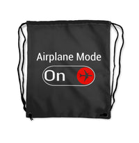 Thumbnail for Airplane Mode On Designed Drawstring Bags