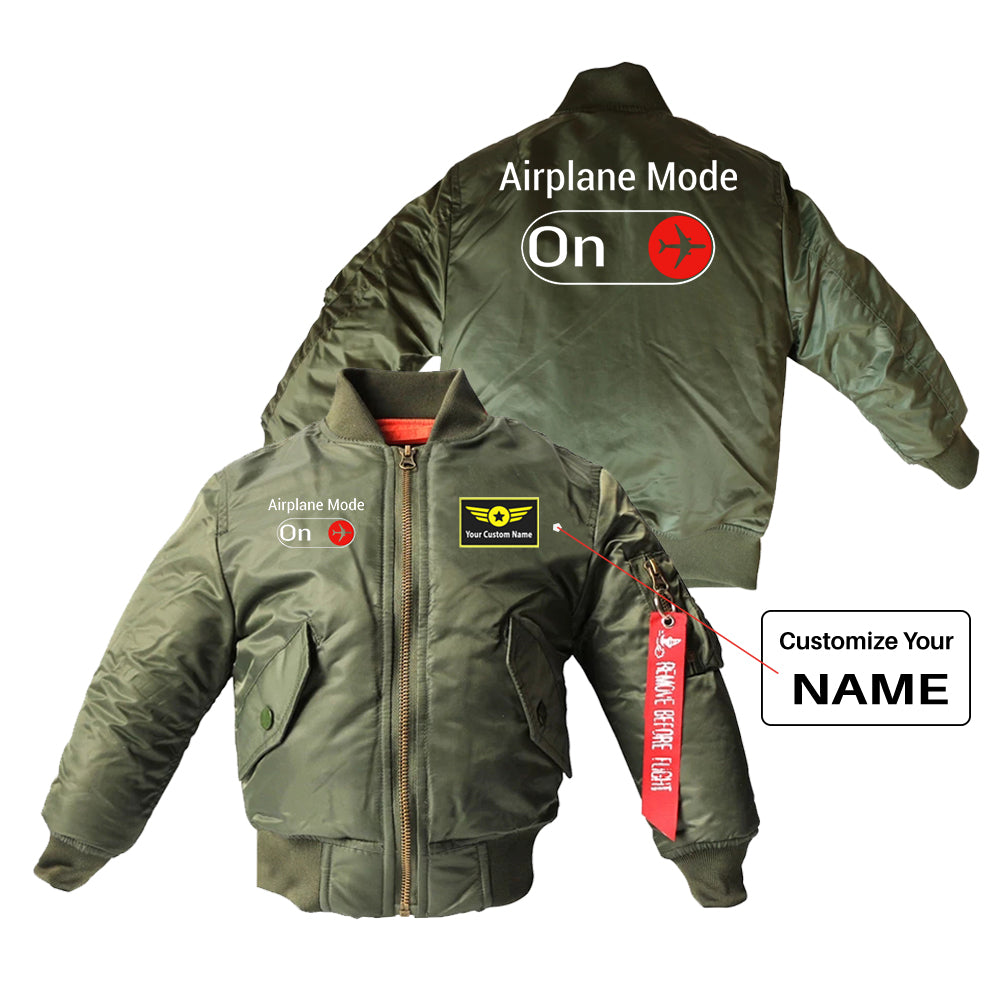 Airplane Mode On Designed Children Bomber Jackets