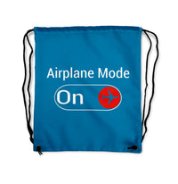 Thumbnail for Airplane Mode On Designed Drawstring Bags