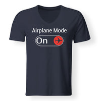 Thumbnail for Airplane Mode On Designed V-Neck T-Shirts