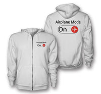 Thumbnail for Airplane Mode On Designed Zipped Hoodies