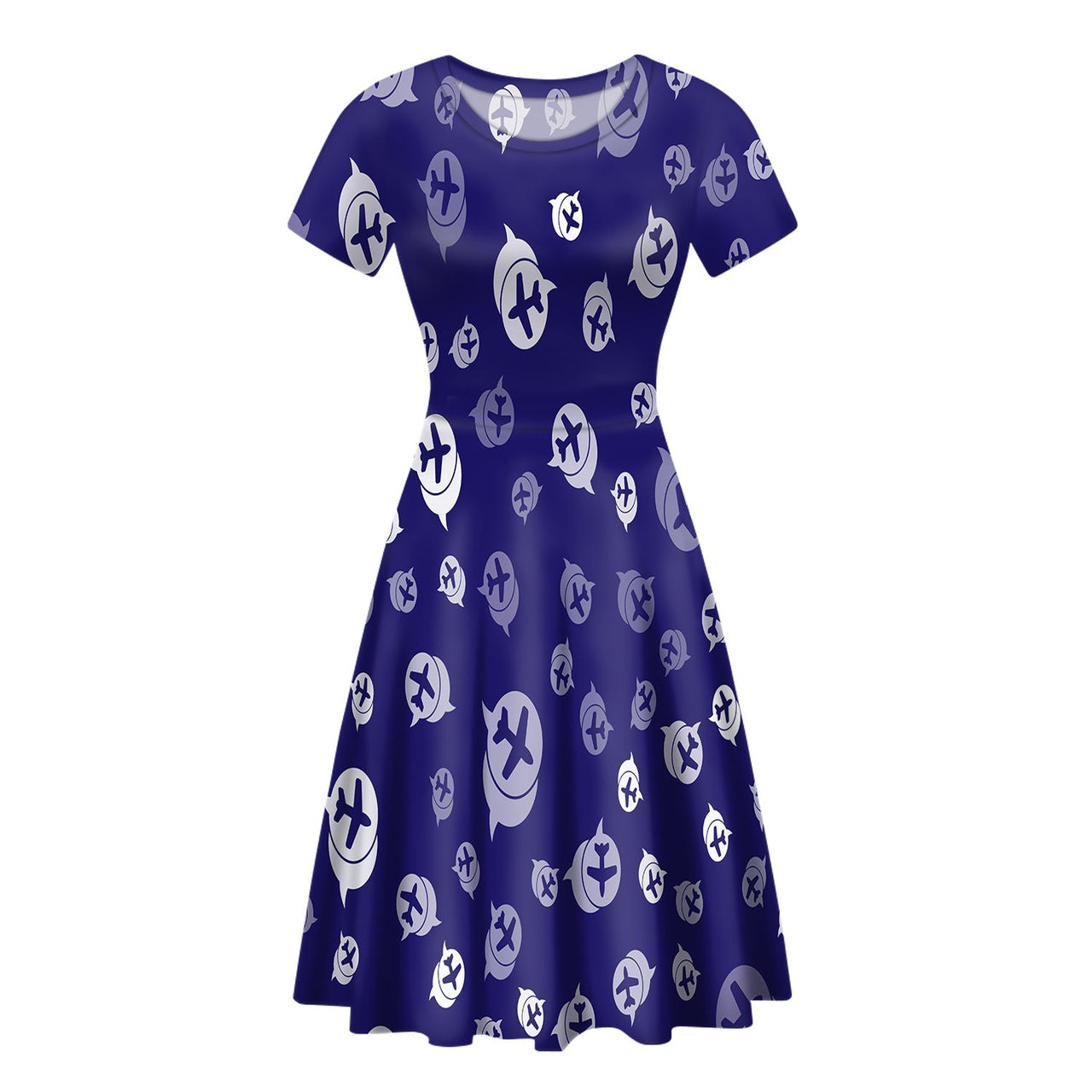 Airplane Notification Theme Designed Women Midi Dress