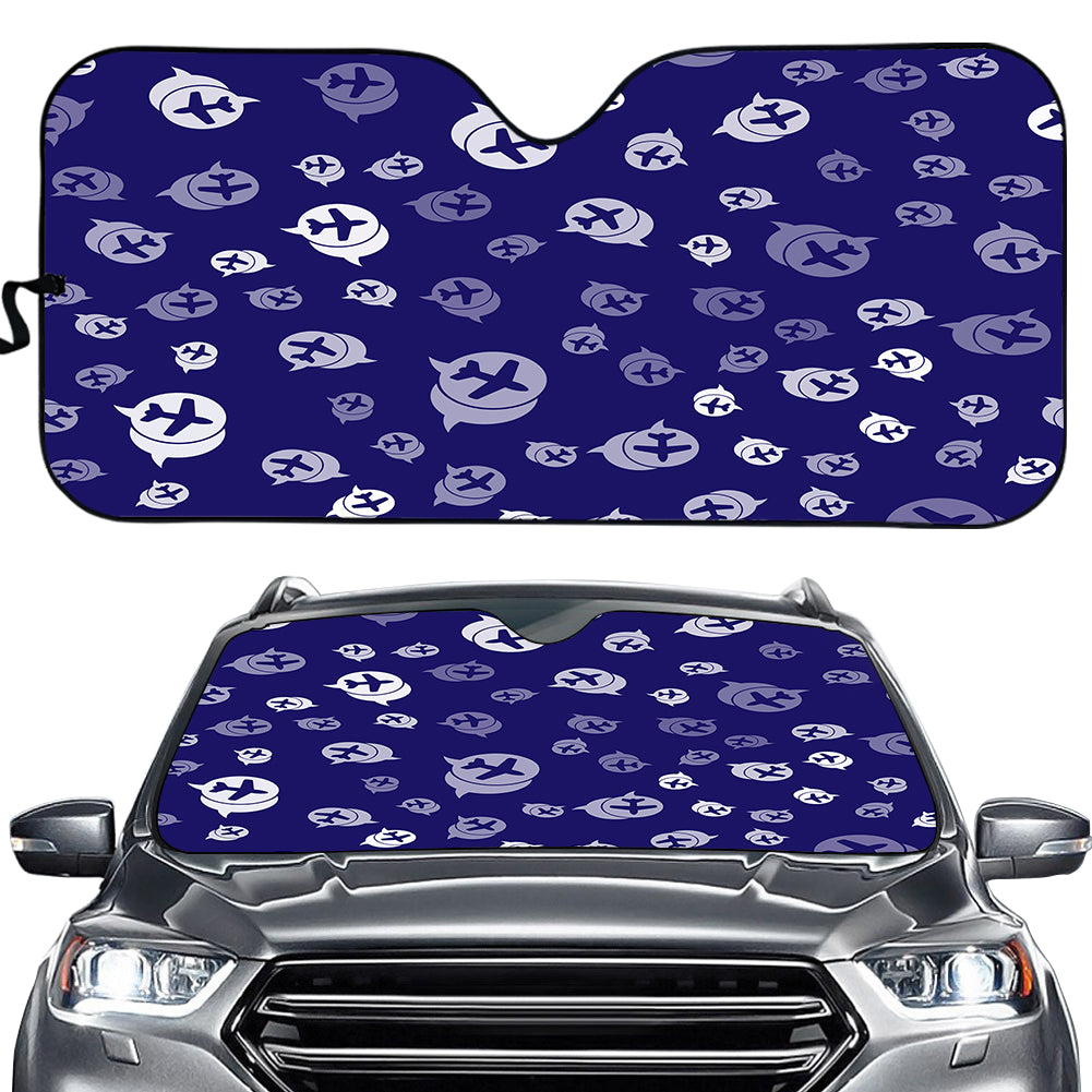 Airplane Notification Theme Designed Car Sun Shade