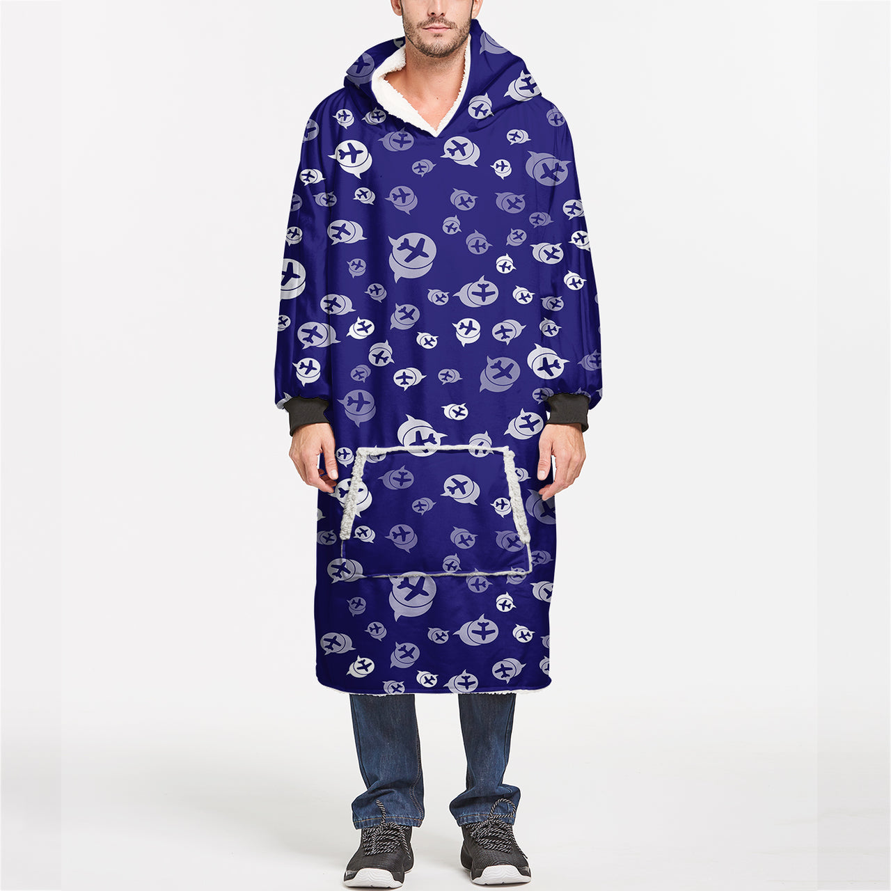 Airplane Notification Theme Designed Blanket Hoodies