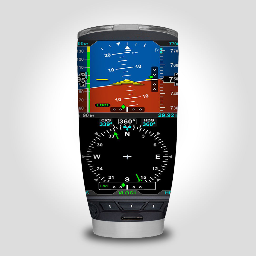 Airplane Primary Flight Display & HSI Designed Designed Tumbler Travel Mugs