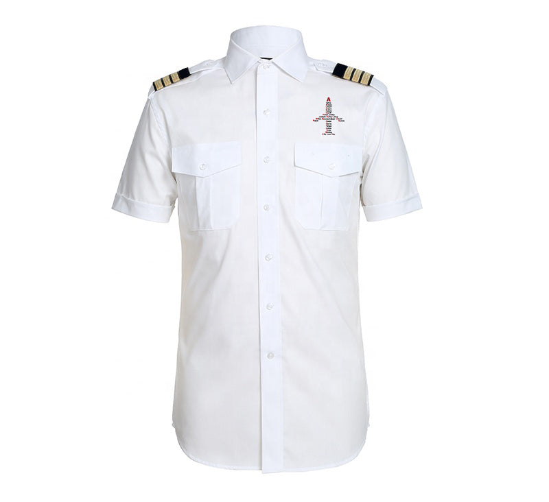 Airplane Shape Aviation Alphabet Designed Pilot Shirts