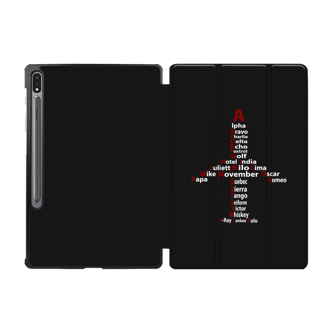 Airplane Shape Aviation Alphabet Designed Samsung Tablet Cases