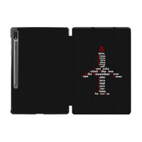 Thumbnail for Airplane Shape Aviation Alphabet Designed Samsung Tablet Cases