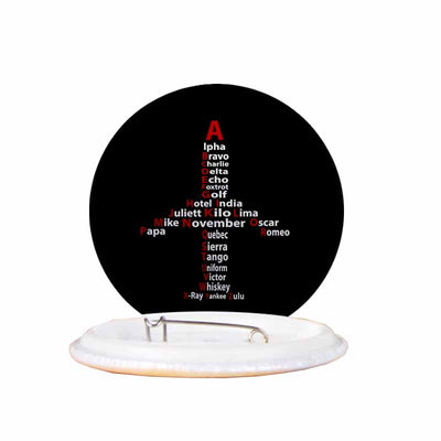 Airplane Shape Aviation Alphabet aviation design pin in polished enamel.