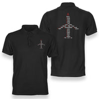 Thumbnail for Airplane Shape Aviation Alphabet Designed Double Side Polo T-Shirts