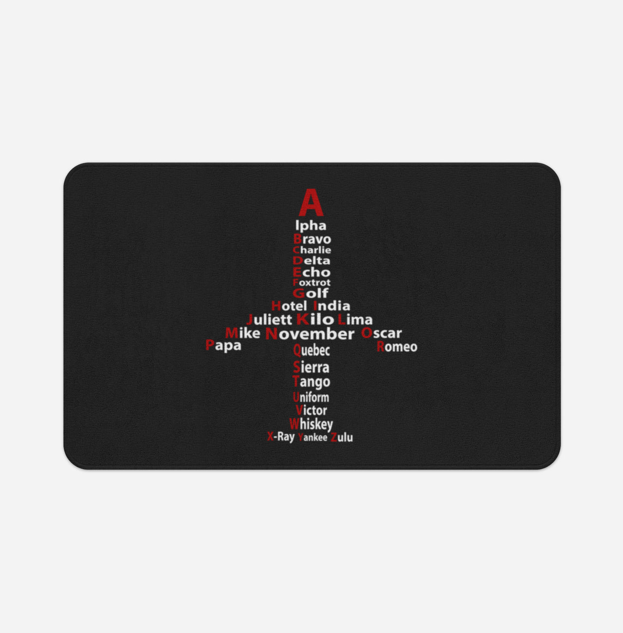 Airplane Shape Aviation Alphabet Designed Bath Mats