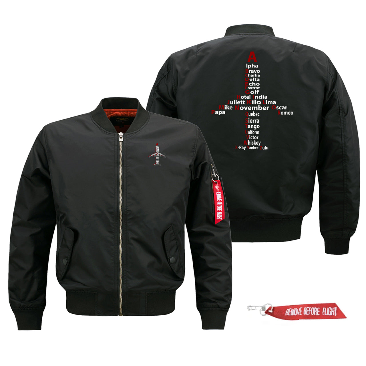 Airplane Shape Aviation Alphabet Designed Pilot Jackets (Customizable)