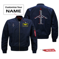 Thumbnail for Airplane Shape Aviation Alphabet Designed Pilot Jackets (Customizable)