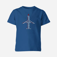 Thumbnail for Airplane Shape Aviation Alphabet Designed Children T-Shirts