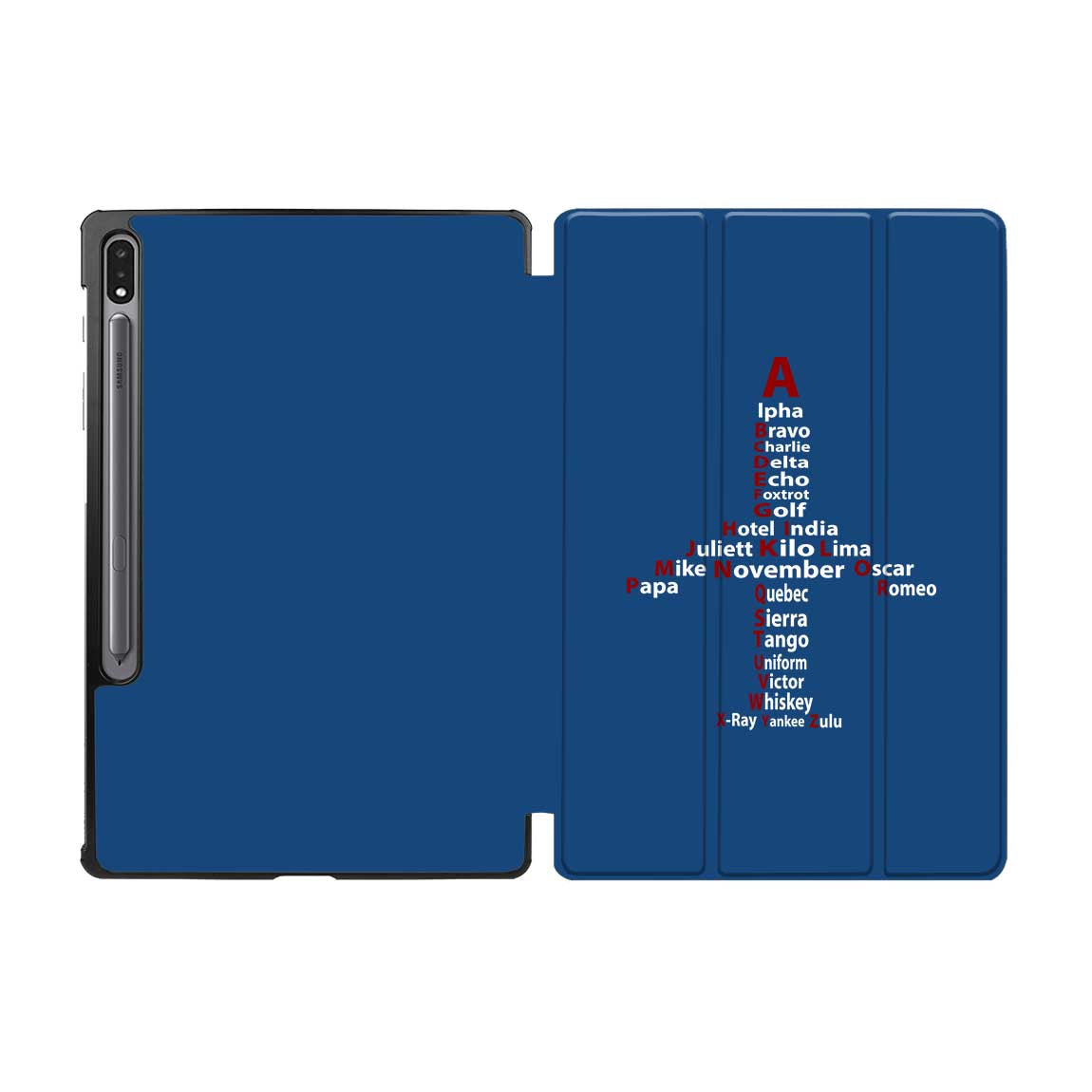 Airplane Shape Aviation Alphabet Designed Samsung Tablet Cases