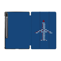 Thumbnail for Airplane Shape Aviation Alphabet Designed Samsung Tablet Cases