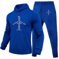 Thumbnail for Airplane Shape Aviation Alphabet Designed Hoodies & Sweatpants Set