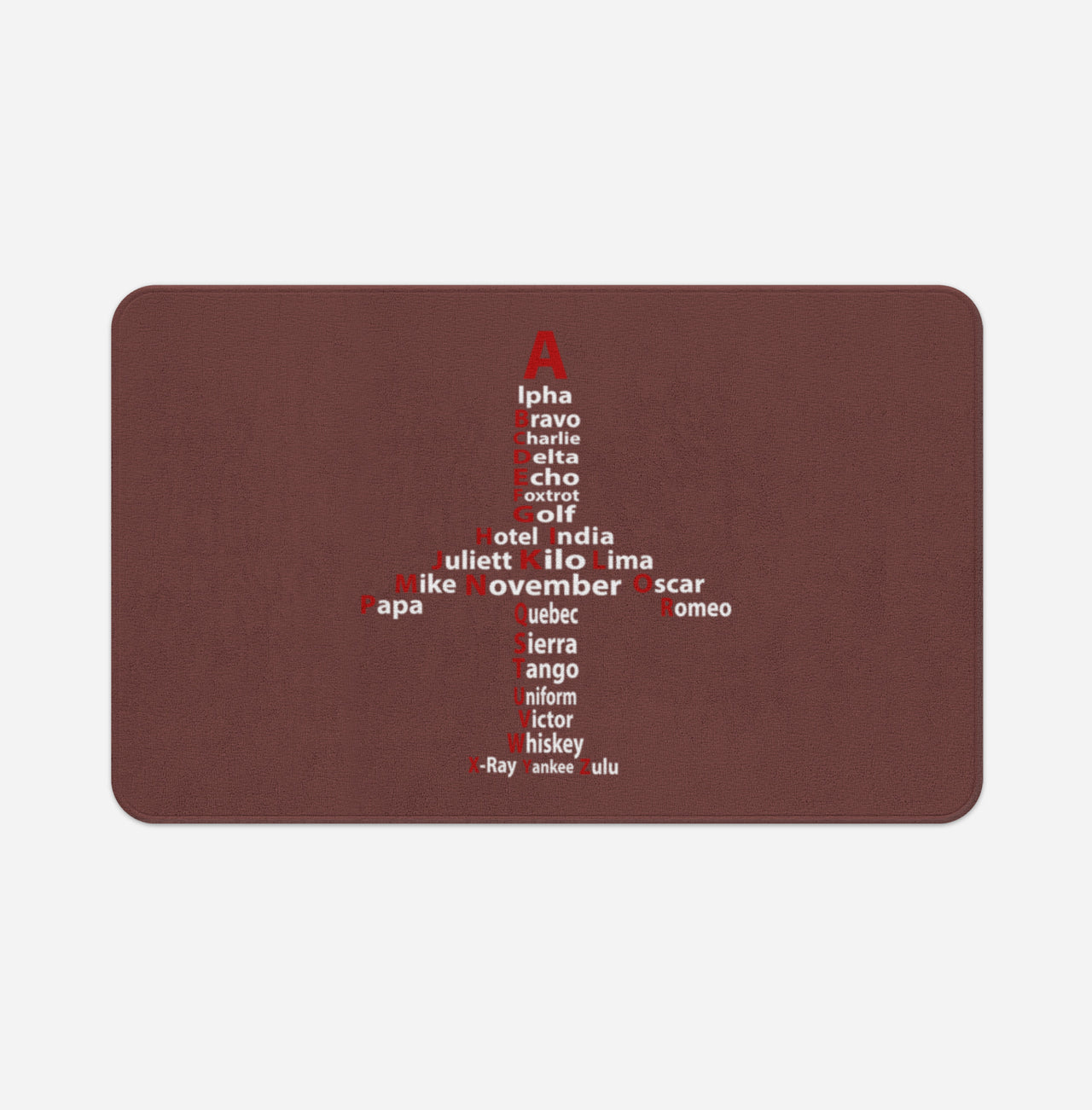 Airplane Shape Aviation Alphabet Designed Bath Mats