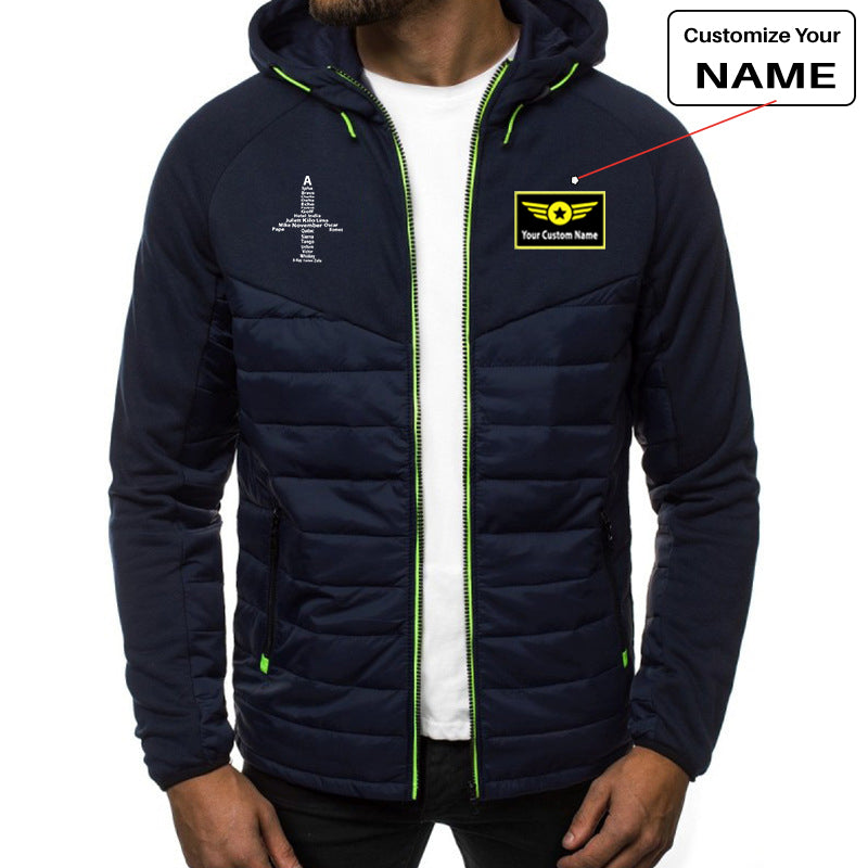 Airplane Shape Aviation Alphabet Designed Sportive Jackets