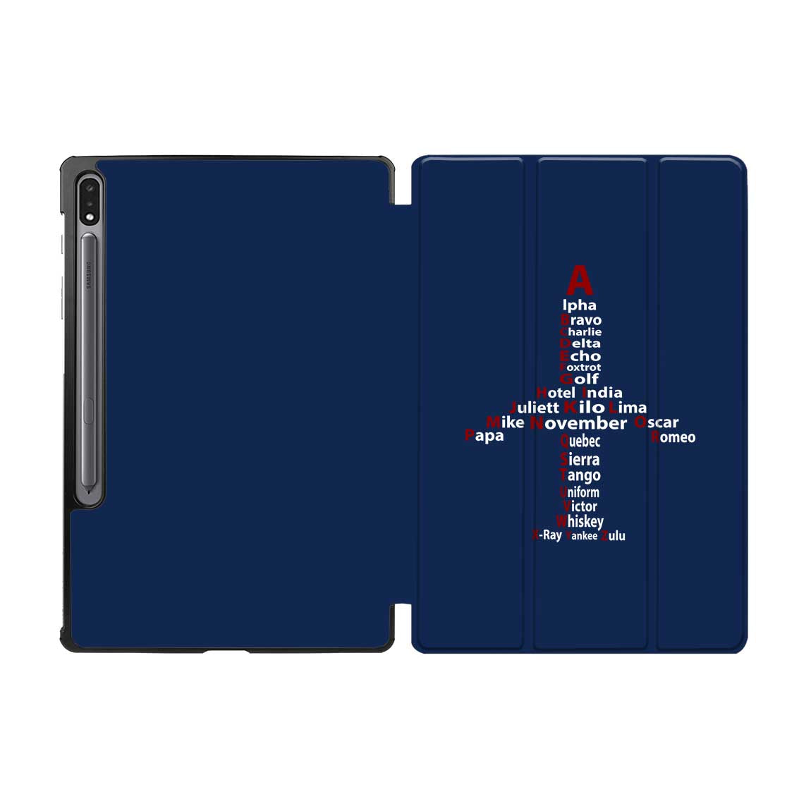 Airplane Shape Aviation Alphabet Designed Samsung Tablet Cases