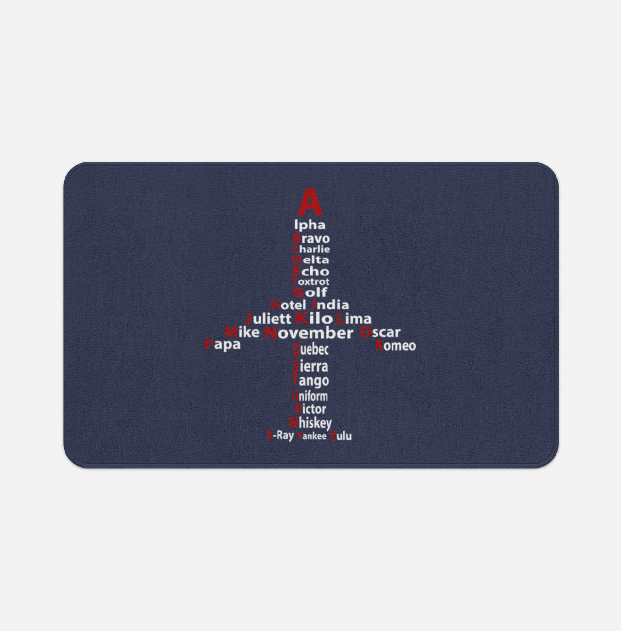 Airplane Shape Aviation Alphabet Designed Bath Mats