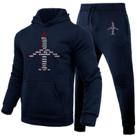 Thumbnail for Airplane Shape Aviation Alphabet Designed Hoodies & Sweatpants Set