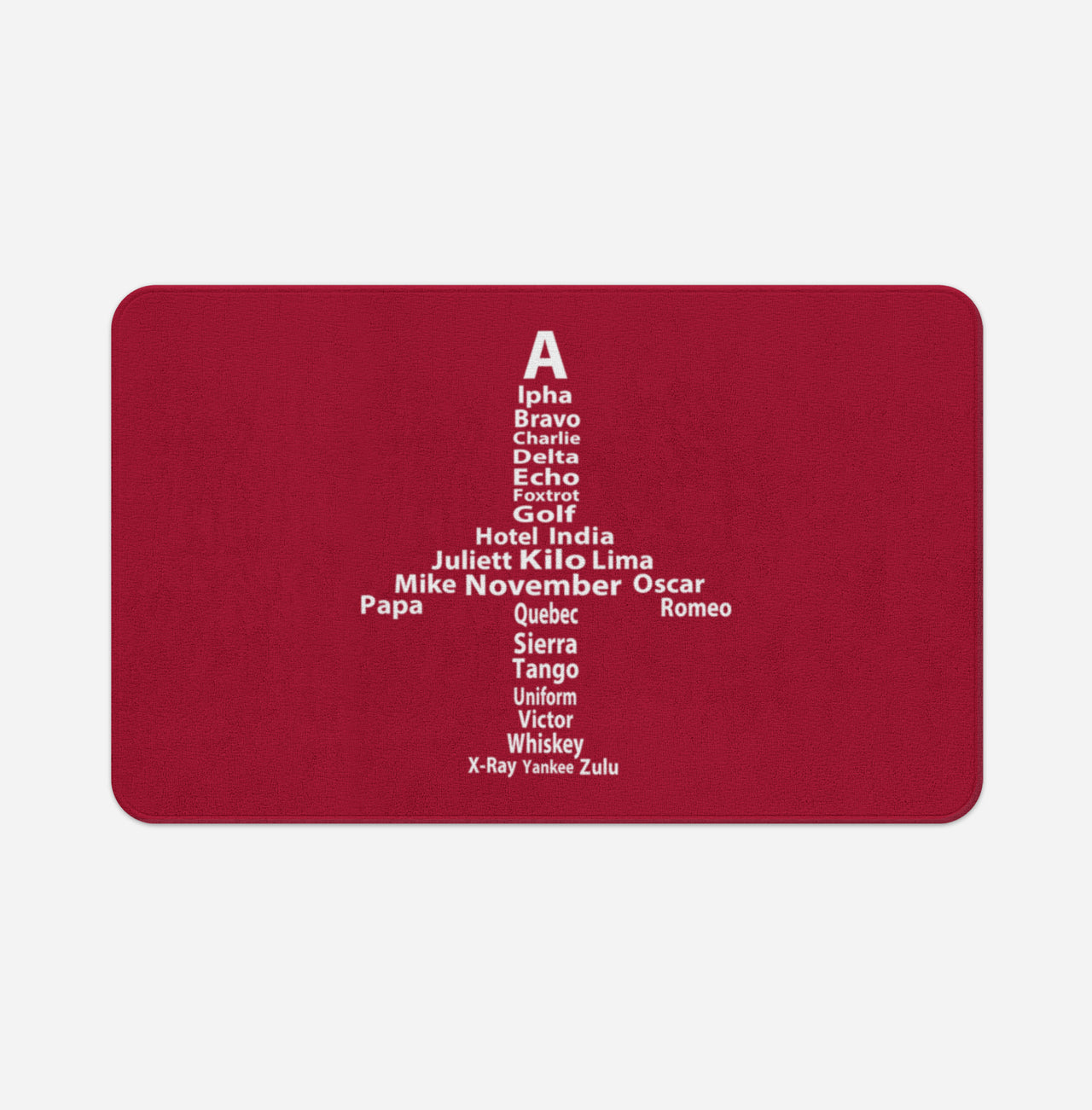 Airplane Shape Aviation Alphabet Designed Bath Mats