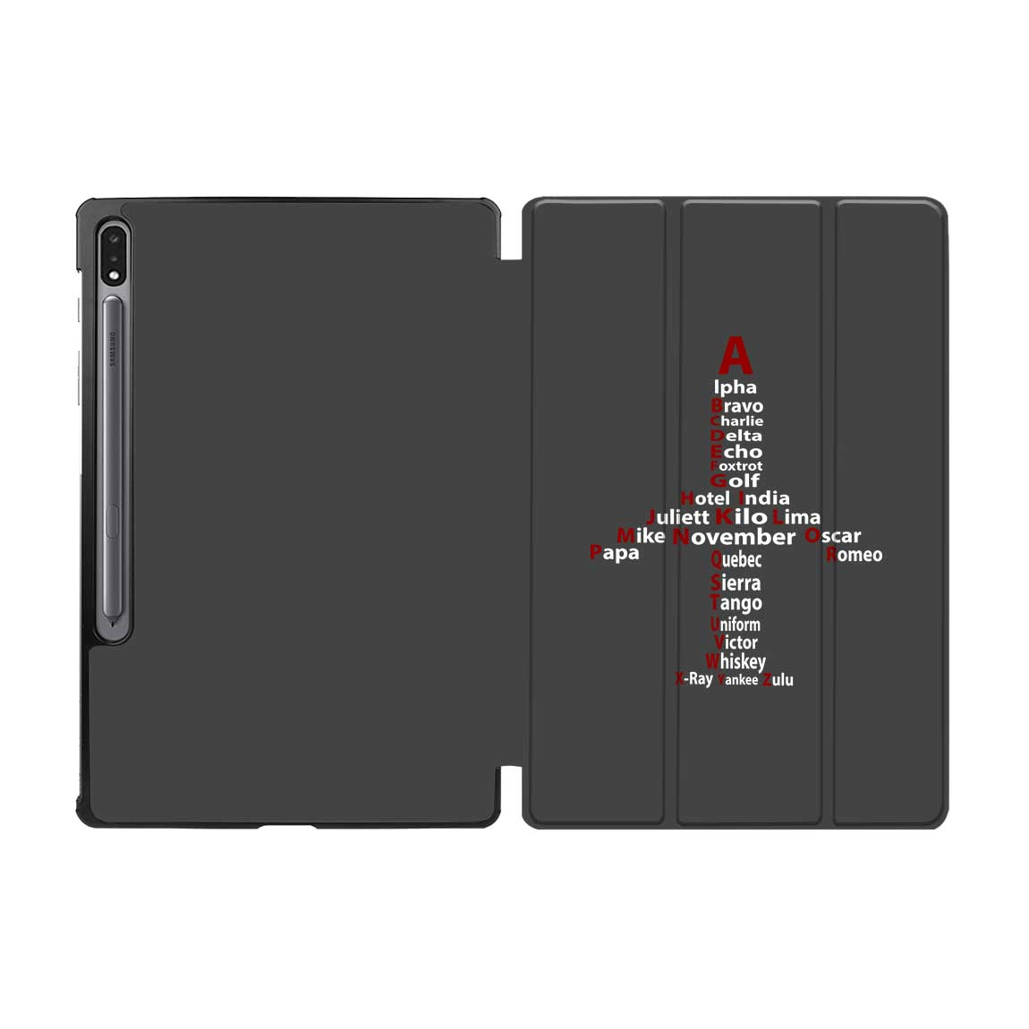 Airplane Shape Aviation Alphabet Designed Samsung Tablet Cases