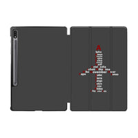 Thumbnail for Airplane Shape Aviation Alphabet Designed Samsung Tablet Cases