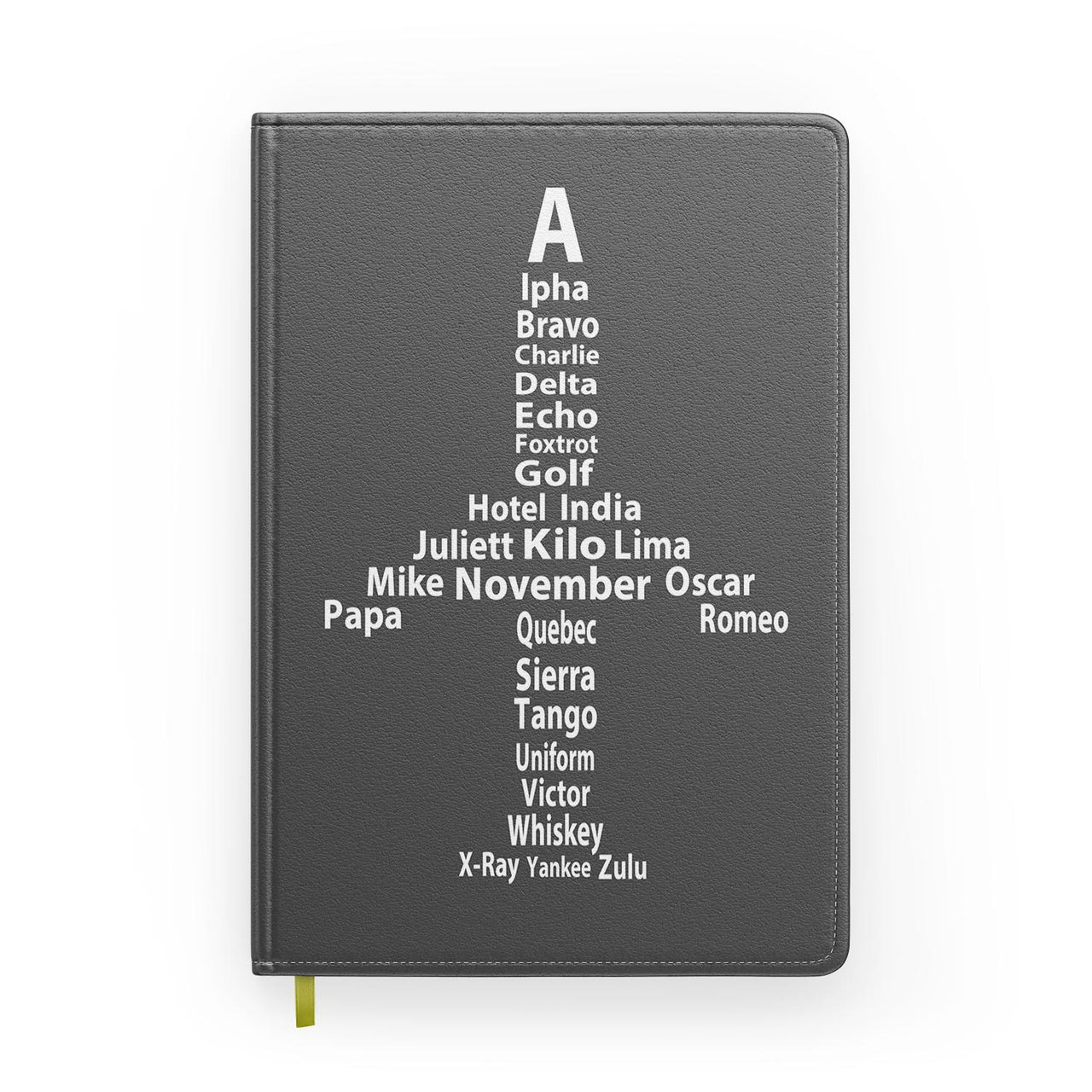 Airplane Shape Aviation Alphabet Designed Notebooks