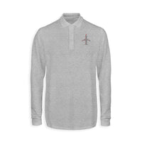 Thumbnail for Airplane Shape Aviation Alphabet Designed Long Sleeve Polo T-Shirts