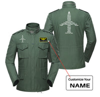 Thumbnail for Airplane Shape Aviation Alphabet Designed Military Coats