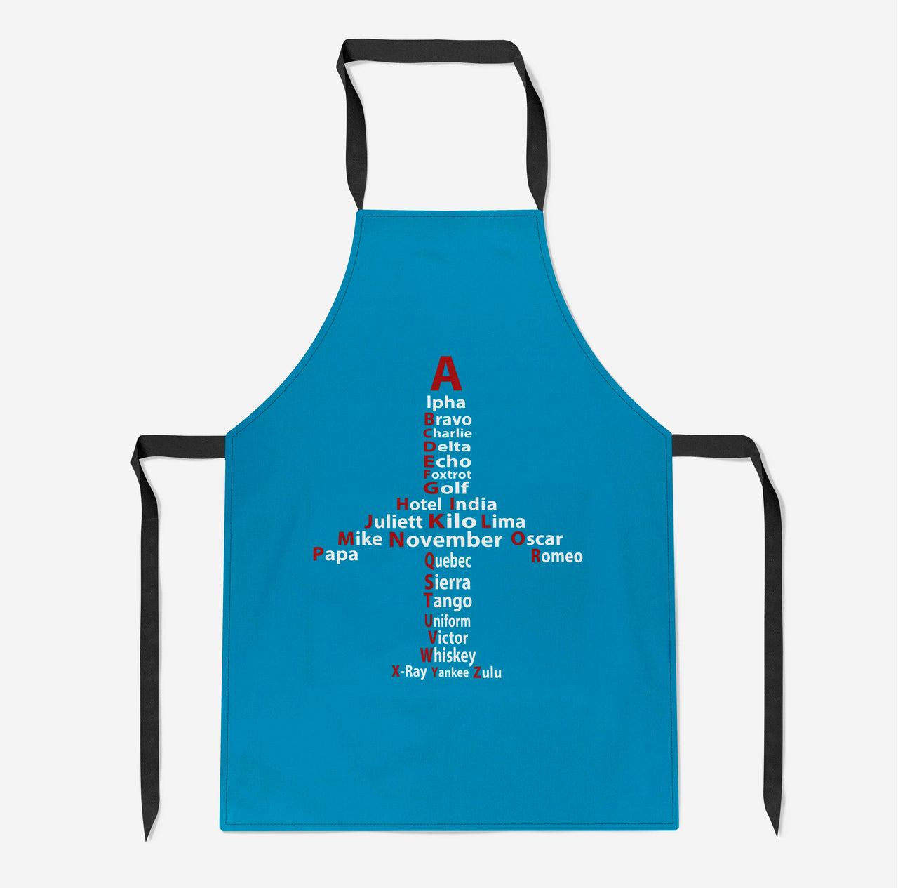 Airplane Shape Aviation Alphabet Designed Kitchen Aprons