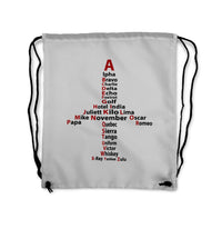 Thumbnail for Airplane Shape Aviation Alphabet Designed Drawstring Bags