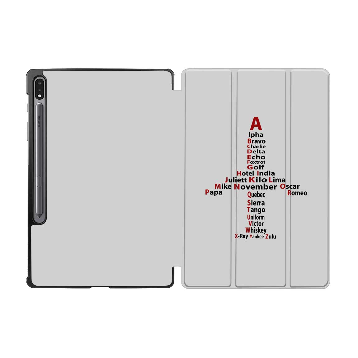 Airplane Shape Aviation Alphabet Designed Samsung Tablet Cases