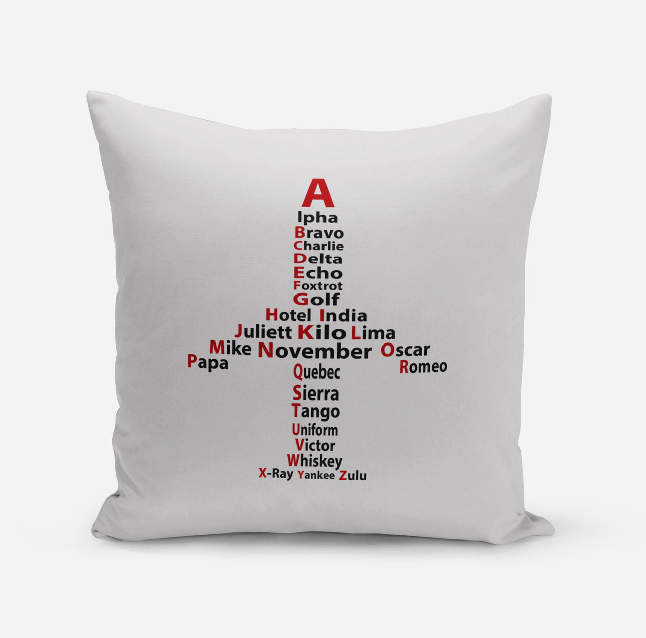 Airplane Shape Aviation Alphabet Designed Pillows