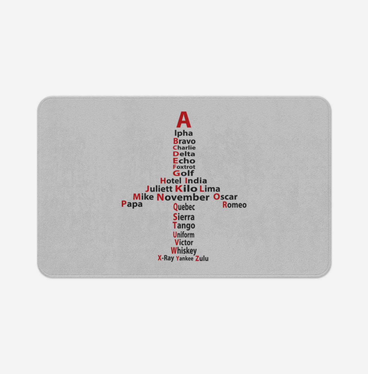Airplane Shape Aviation Alphabet Designed Bath Mats