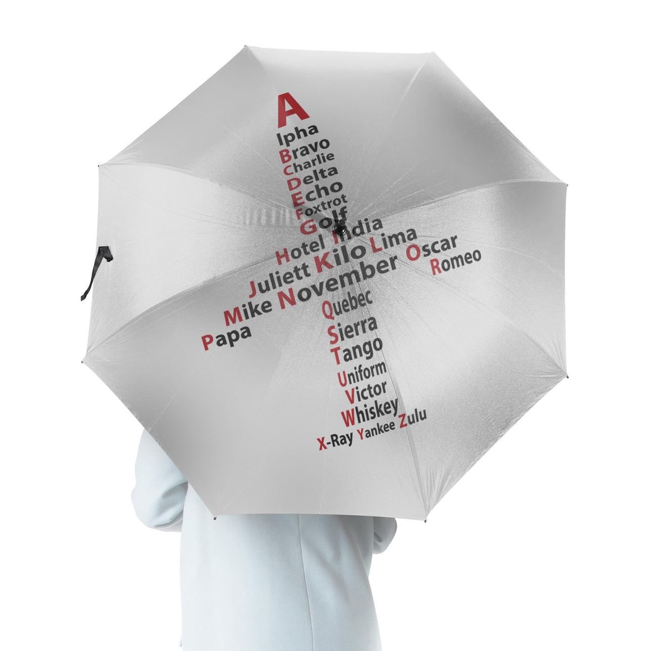 Airplane Shape Aviation Alphabet Designed Umbrella