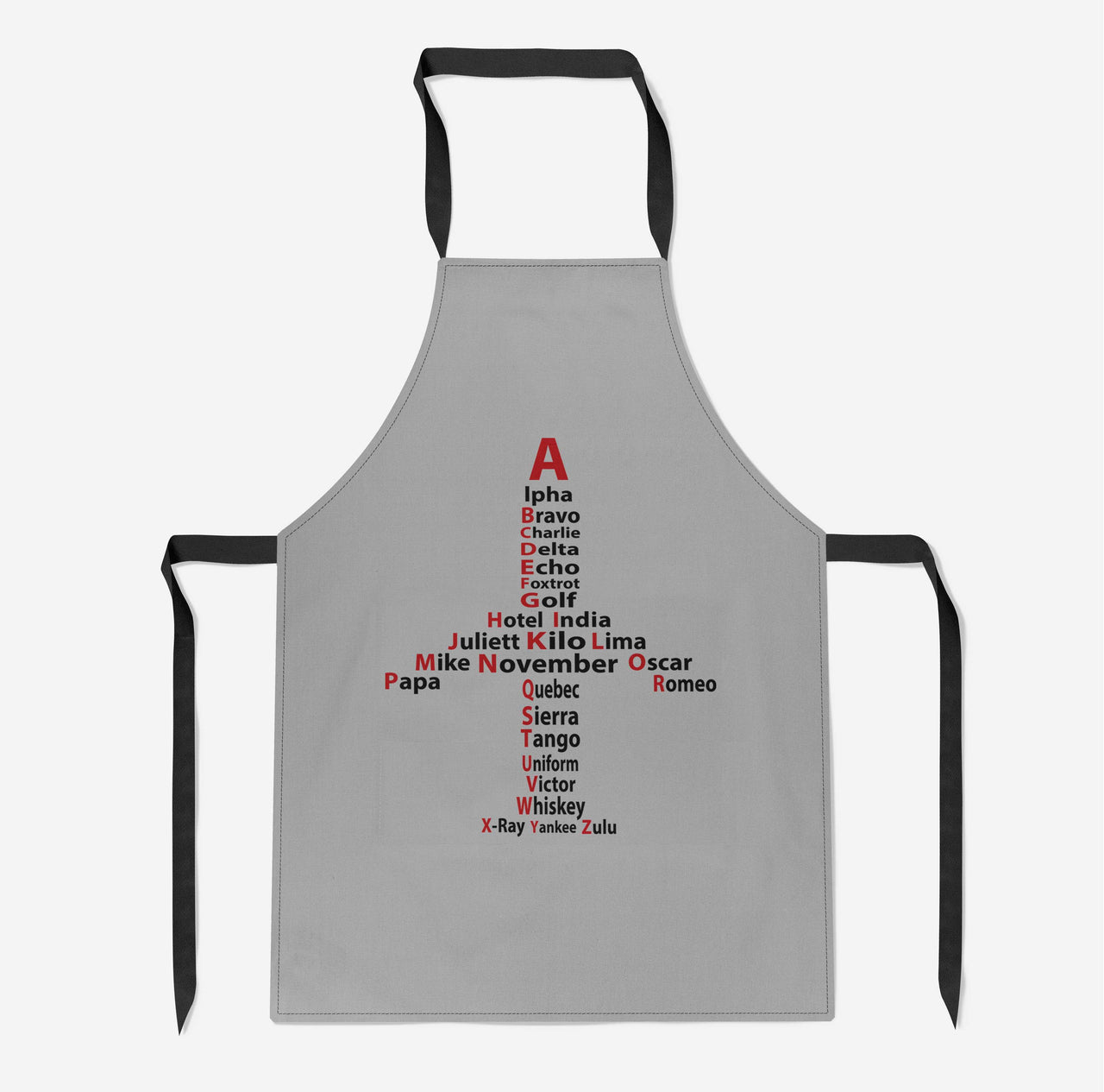 Airplane Shape Aviation Alphabet Designed Kitchen Aprons