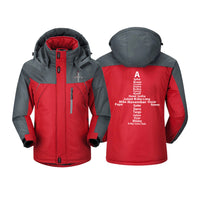 Thumbnail for Airplane Shape Aviation Alphabet Designed Thick Winter Jackets