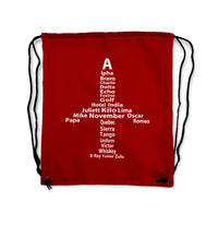 Thumbnail for Airplane Shape Aviation Alphabet Designed Drawstring Bags