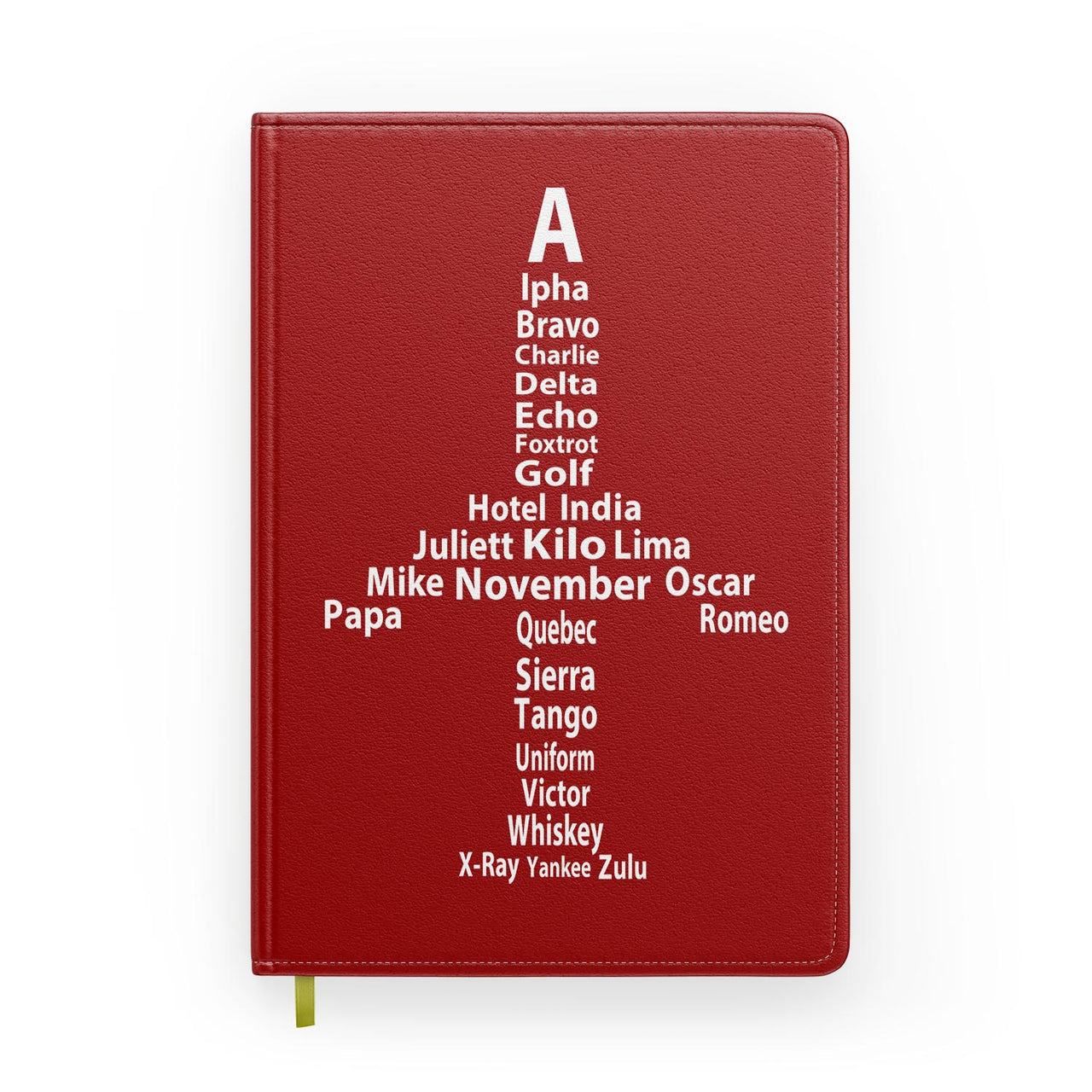 Airplane Shape Aviation Alphabet Designed Notebooks