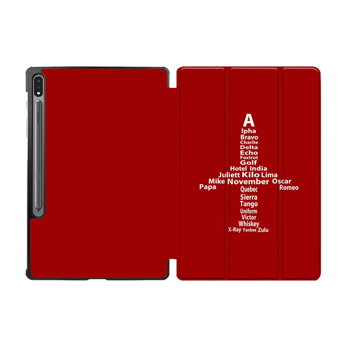 Airplane Shape Aviation Alphabet Designed Samsung Tablet Cases