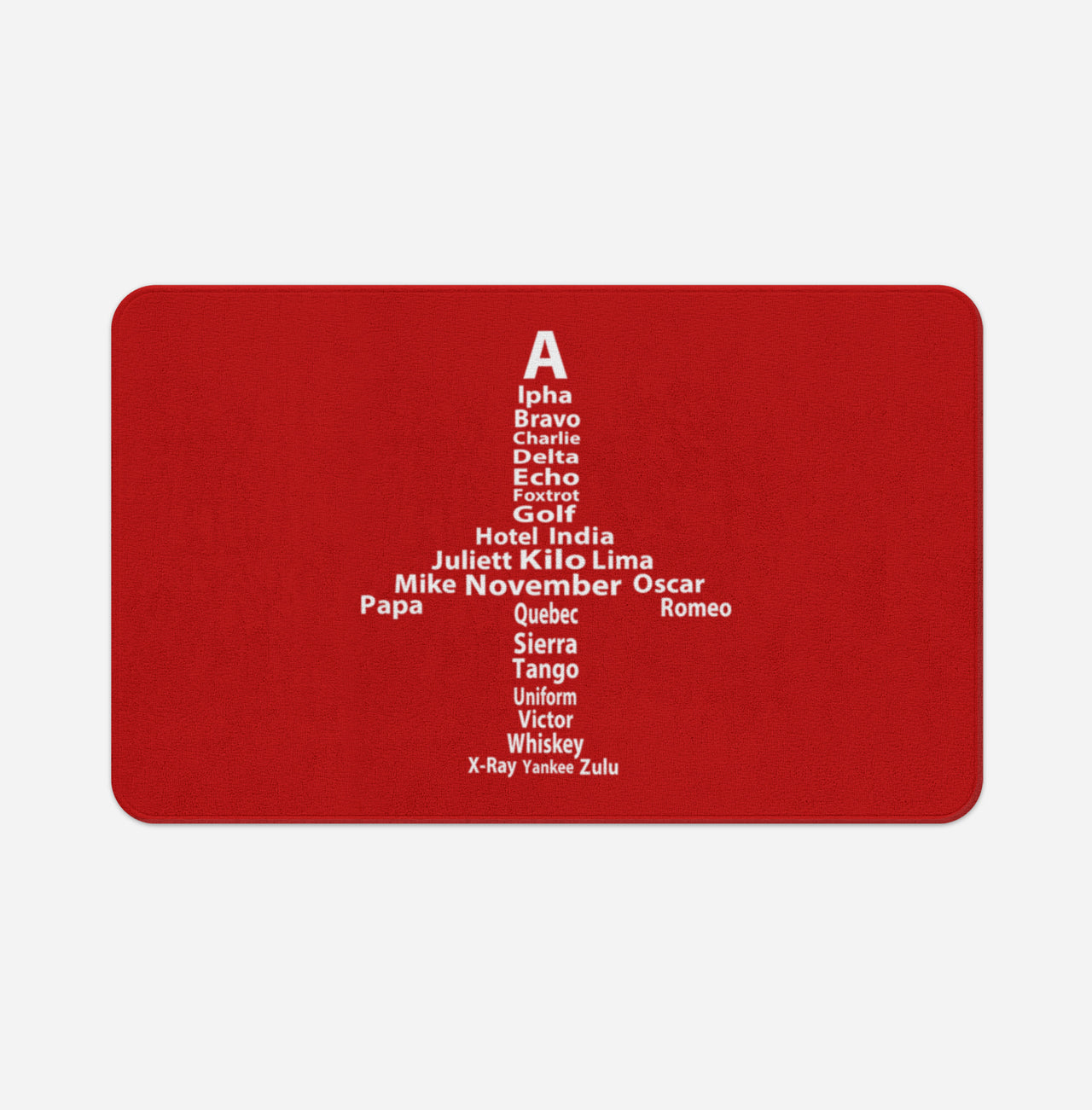 Airplane Shape Aviation Alphabet Designed Bath Mats