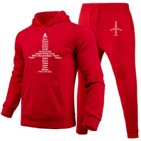 Thumbnail for Airplane Shape Aviation Alphabet Designed Hoodies & Sweatpants Set