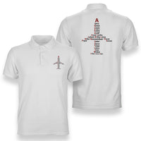 Thumbnail for Airplane Shape Aviation Alphabet Designed Double Side Polo T-Shirts