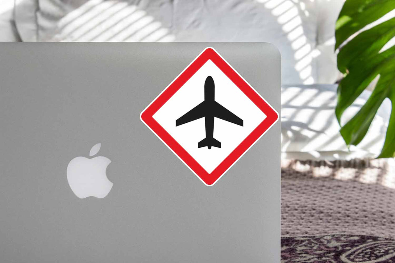 Airplane Warning Designed Stickers