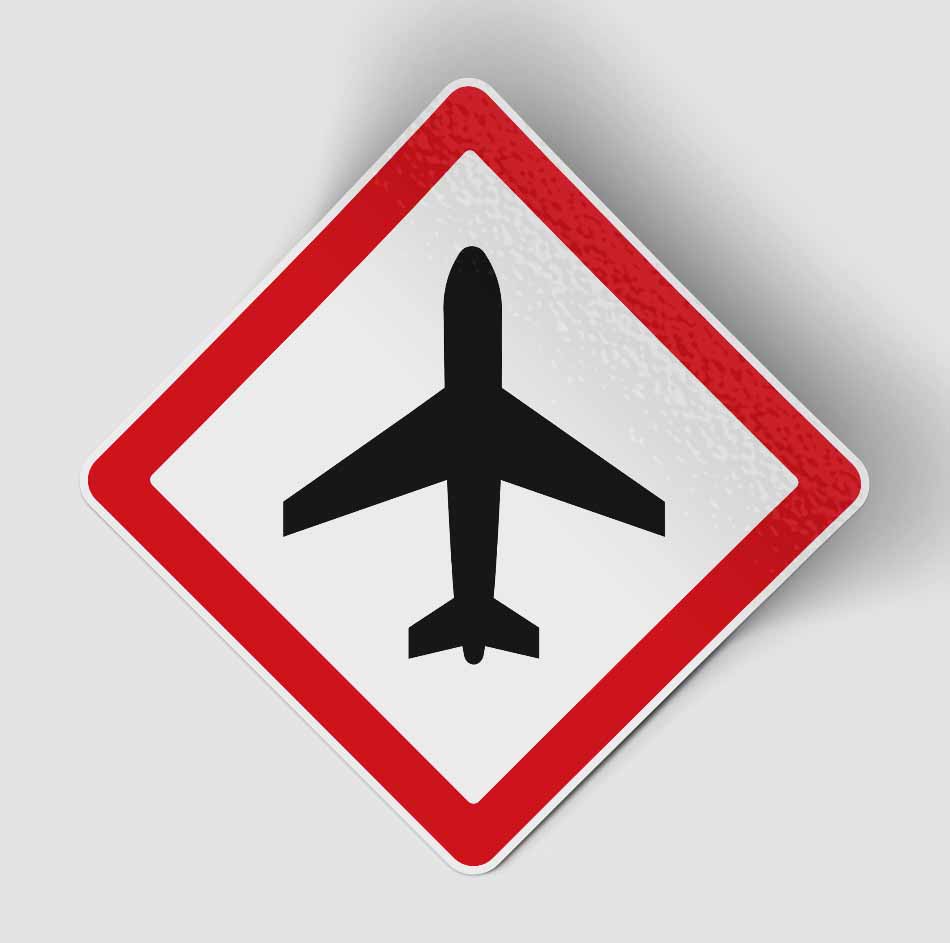 Airplane Warning Designed Stickers